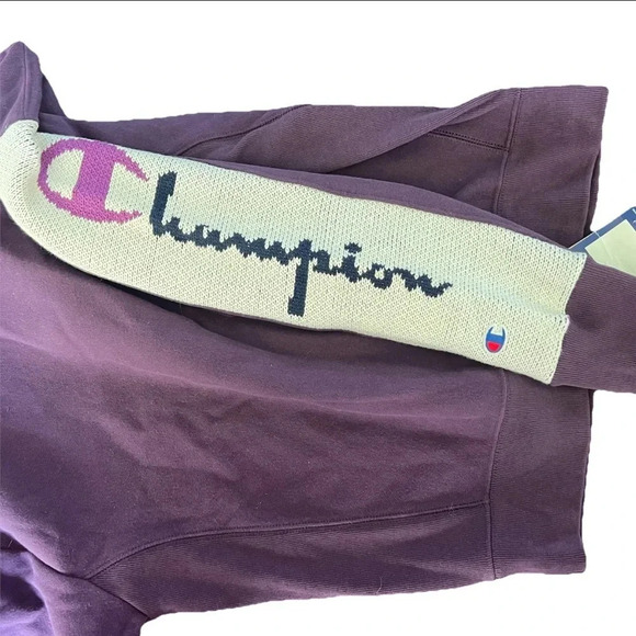 New Champion Reverse Weave Sweatshirt Purple Long Sleeve Embroidered Knit logo - Picture 16 of 16